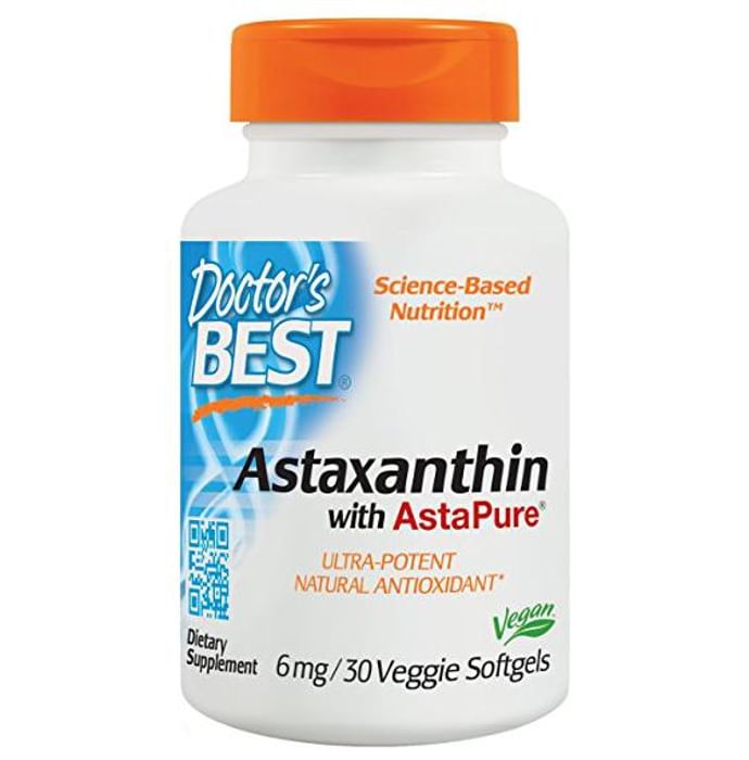 Doctor's Best Astaxanthin with AstaPure 6mg Veggie Softgels | Potent Natural Antioxidant - Classic Derma