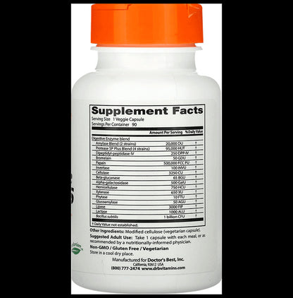 Doctor's Best Digestive Enzymes Veggie Capsule | For Healthy Digestion