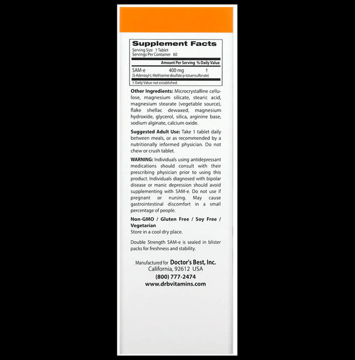 Doctor's Best Double-Strength SAM-e 440mg Enteric Coated Tablet