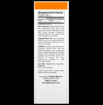 Doctor's Best Double-Strength SAM-e 440mg Enteric Coated Tablet