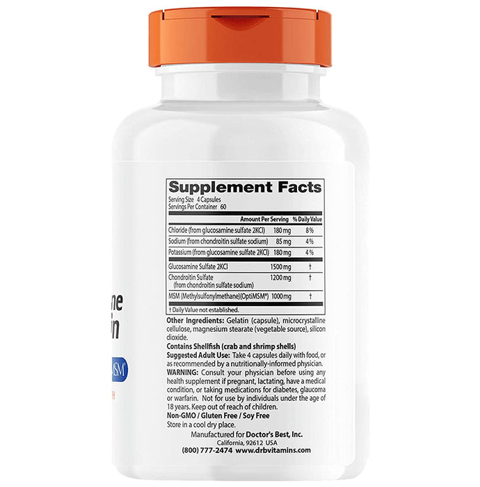 Doctor's Best Glucosamine Chondroitin MSM | Capsule for Joint Health & Flexibility