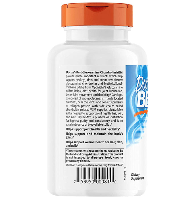 Doctor's Best Glucosamine Chondroitin MSM | Capsule for Joint Health & Flexibility