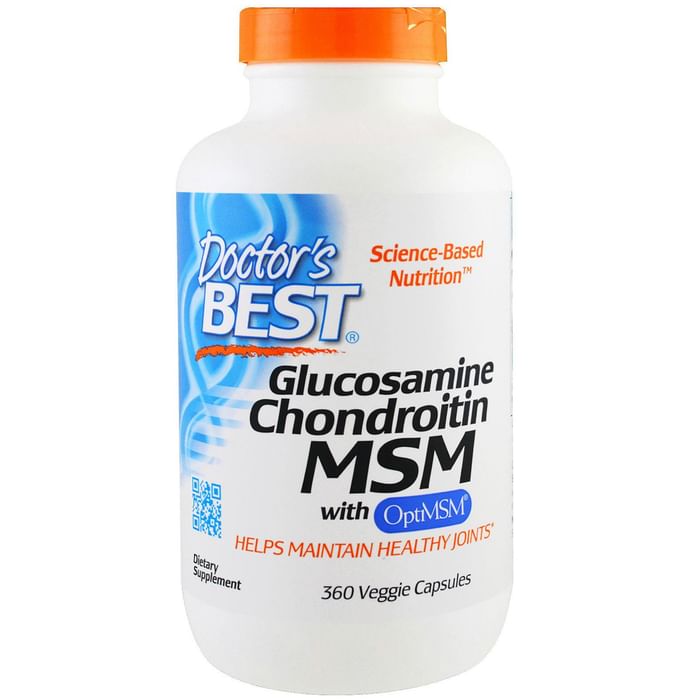 Doctor's Best Glucosamine Chondroitin MSM with OptiMSM | Veggie Capsule For Healthy Joints - Classic Derma