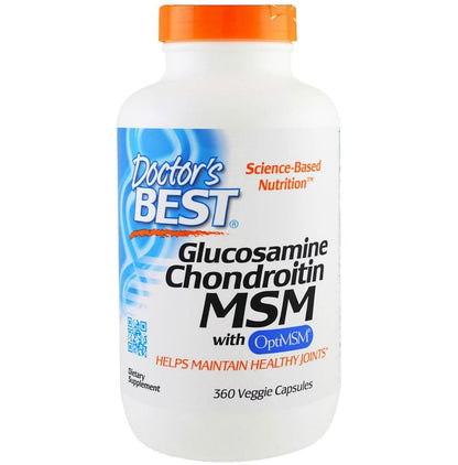 Doctor's Best Glucosamine Chondroitin MSM with OptiMSM | Veggie Capsule For Healthy Joints - Classic Derma