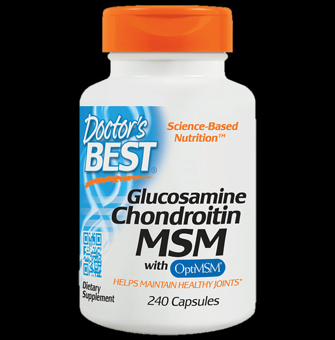 Doctor's Best Glucosamine Chondroitin MSM with OptiMSM | Veggie Capsule For Healthy Joints - Classic Derma