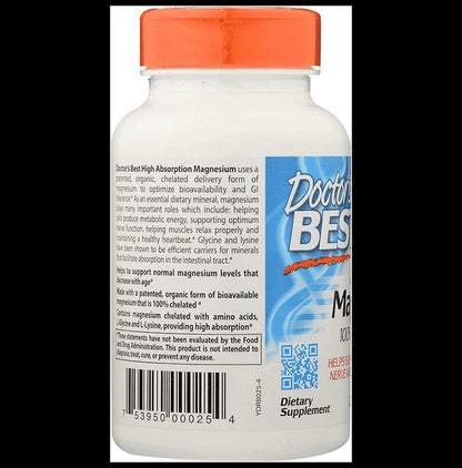 Doctor's Best High Absorption 100% Chelated Magnesium Tablet | For Heart, Circulation, Brain & Energy