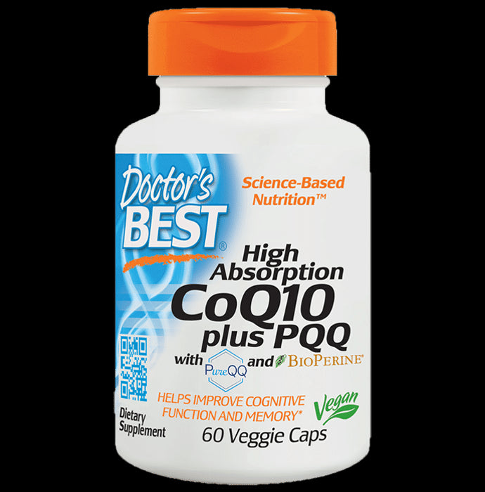 Doctor's Best High Absorption CoQ10 Plus PQQ Veggie Capsule | For Cognitive Function & Memory - Classic Derma
