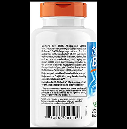 Doctor's Best High Absorption CoQ10 with BioPerine | Veggie Cap for Heart Health & Energy