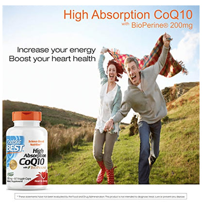 Doctor's Best High Absorption CoQ10 with BioPerine | Veggie Cap for Heart Health & Energy
