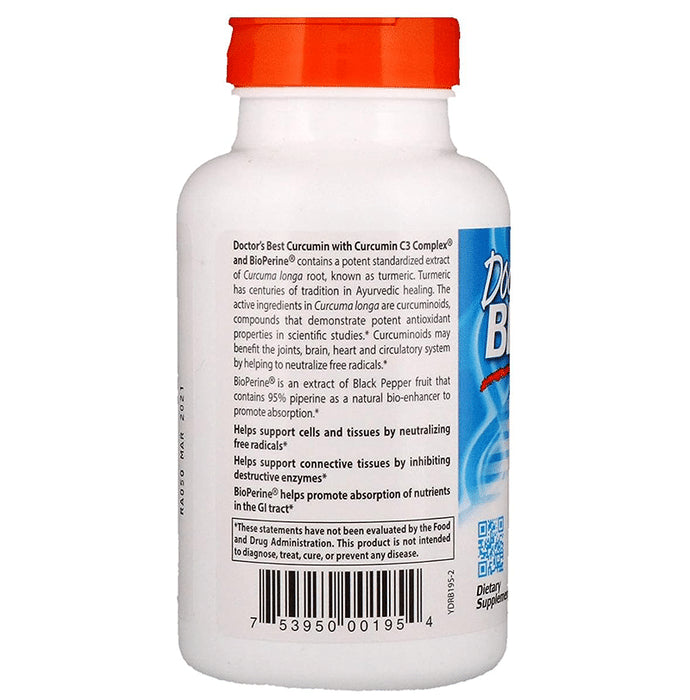 Doctor's Best High Absorption Curcumin from Turmeric Root 1000mg Tablet