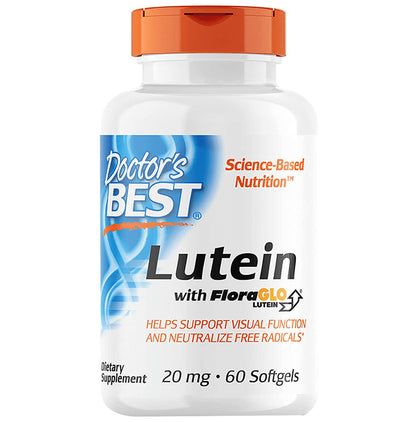 Doctor's Best Lutein with FloraGlo Lutein 20mg Softgels | Supports Visual Function & Neutralises Free Radicals - Classic Derma