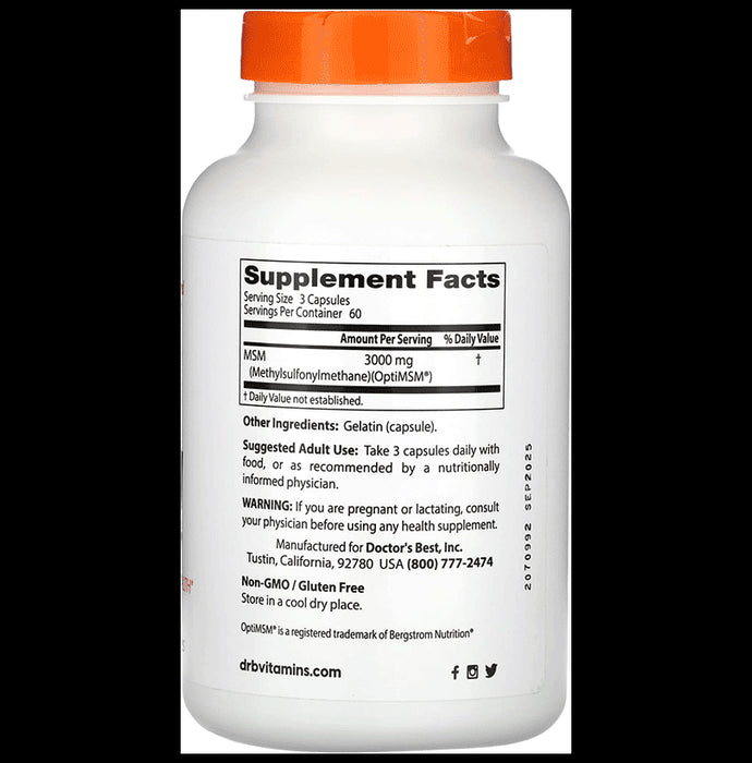 Doctor's Best MSM 1000mg Capsule | For Joint Health - Classic Derma
