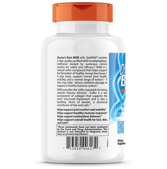 Doctor's Best MSM with OptiMSM 1000mg Capsule | For Joint Health