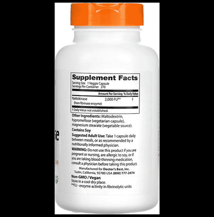 Doctor's Best Nattokinase 2000FUs Veggie Caps | For Cardiovascular & Circulatory Health Support