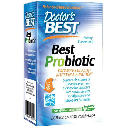 Doctor's Best Probiotic Veggie Caps | Promotes Healthy Gut & Intestinal Function | Gluten-Free - Classic Derma