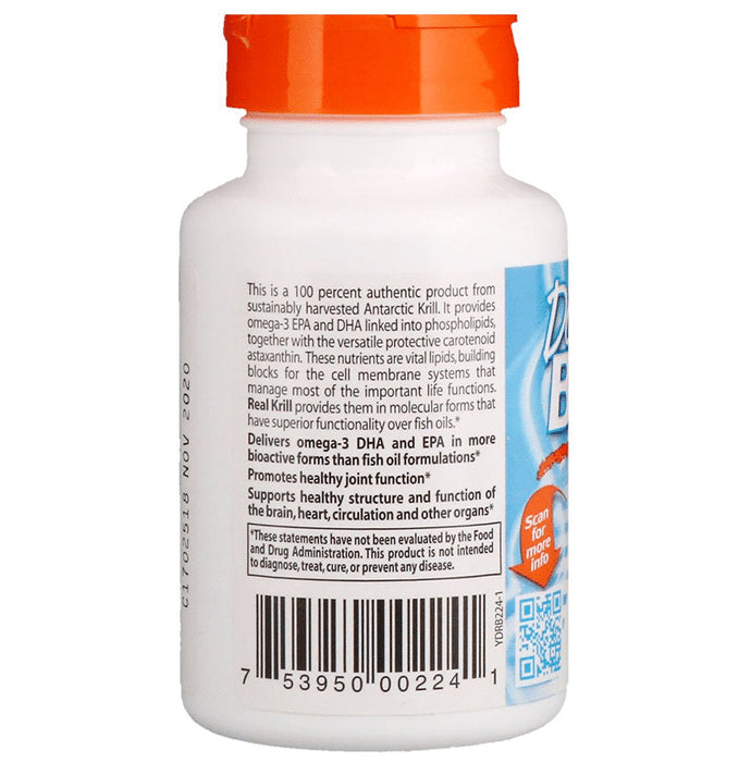 Doctor's Best Real Krill 350mg Highly Bioactive Omega-3 Softgels