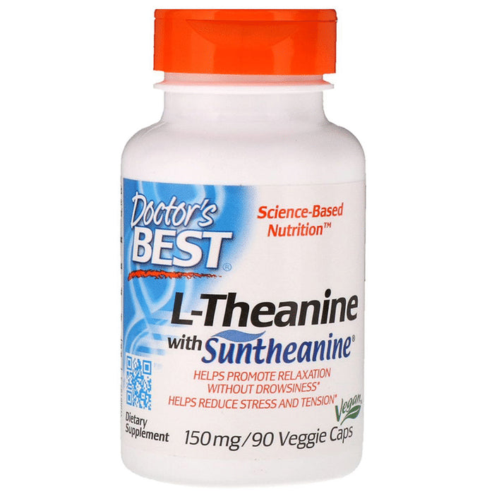 Doctor's Best Suntheanine L-Theanine 150mg Veggie Caps for Relaxation | Reduces Stress & Tension - Classic Derma