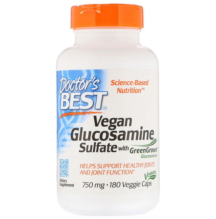 Doctor's Best Vegan Glucosamine Sulfate with GreenGrown Glucosamine 750mg Veggie Caps | For Healthy Joints - Classic Derma