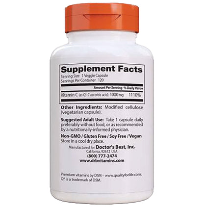 Doctor's Best Vitamin C with Quali-C Veggie Caps | For Healthy Immune Response