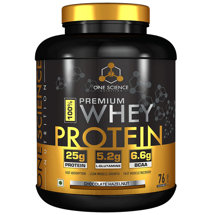 One Science Nutrition 100% Premium Whey Protein Powder Chocolate Hazelnut - Classic Derma