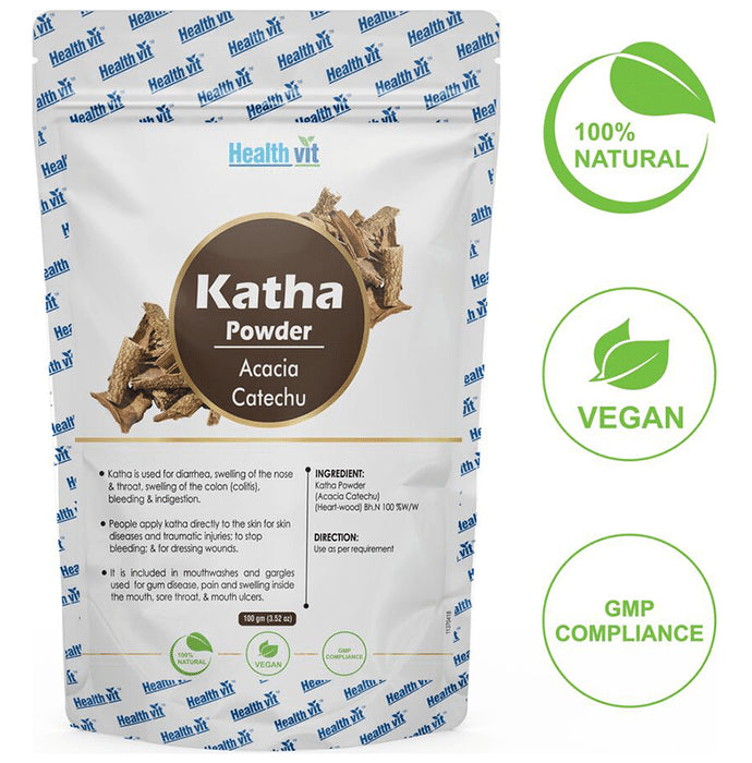 HealthVit Natural Katha (Acacia Catechu) Powder - Classic Derma