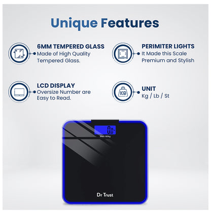 Dr Trust USA Electronic Supernova Digital Personal Weighing Scale Black