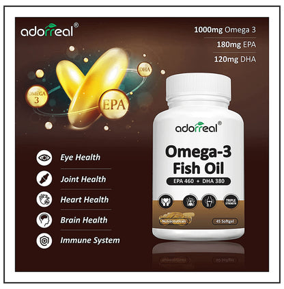 Adorreal Omega-3 Fish Oil EPA 460 + DHA 380 Softgels