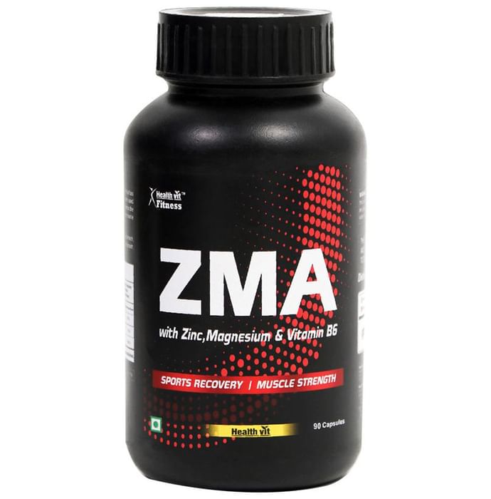 HealthVit ZMA with Zinc, Magnesium & Vitamin B6 | For Sports Recovery & Muscle Strength | Capsule - Classic Derma