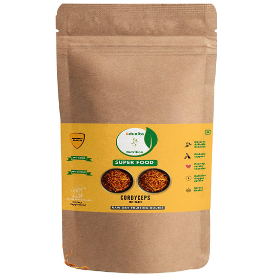 Advaita Nutrition Cordyceps Millitaris Raw Dry Fruiting Bodies - Classic Derma