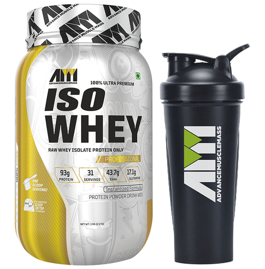Advance MuscleMass 100% Ultra Premium Iso-Whey Powder with Shaker 700ml - Classic Derma
