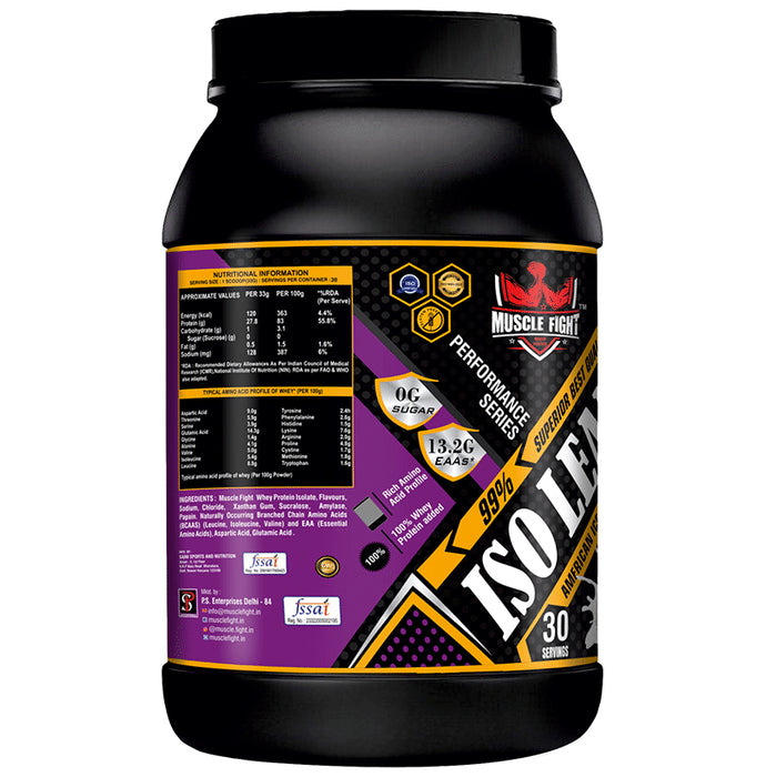 Muscle Fight ISO Lean Pro Whey Protein Powder American Ice Cream
