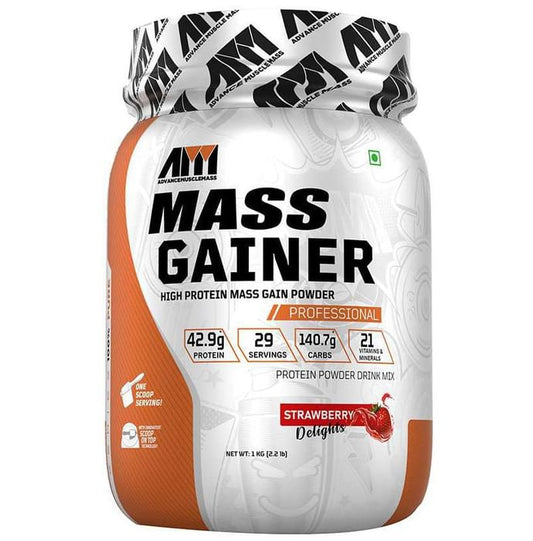 Advance MuscleMass High Protein Mass Gainer Powder Strawberry Delight - Classic Derma