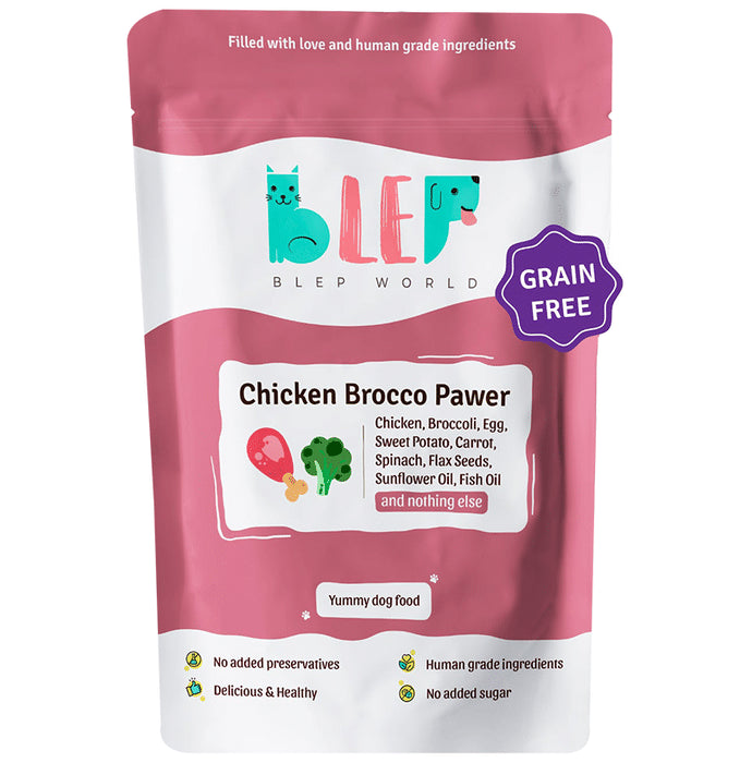 Blep World Chicken Brocco Pawer Wet Dog Food (300gm Each) - Classic Derma