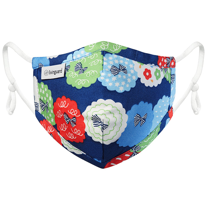 Livinguard Kids Street Mask XS Aop Choco Paper Print Blue - Classic Derma