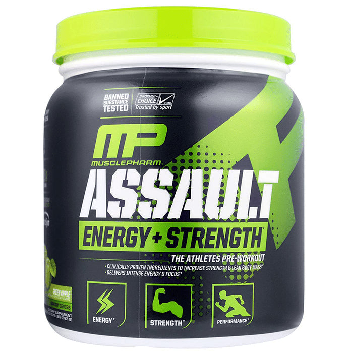 Muscle Pharm Assault Pre-Workout Powder Green Apple - Classic Derma