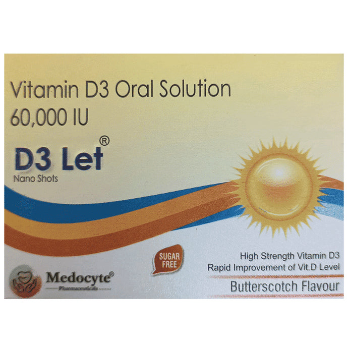 D3 Let Nano Shots (5ml Each) Butterscotch Sugar Free - Classic Derma