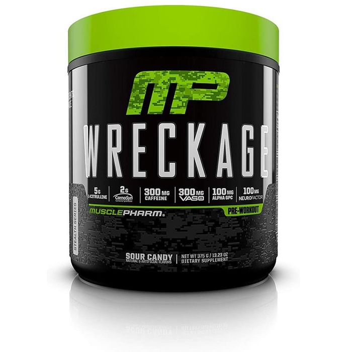 Muscle Pharm Wreckage Pre-Workout Powder Sour Candy - Classic Derma