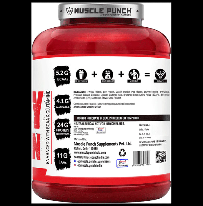 Muscle Punch Whey Protein Powder American Ice Cream
