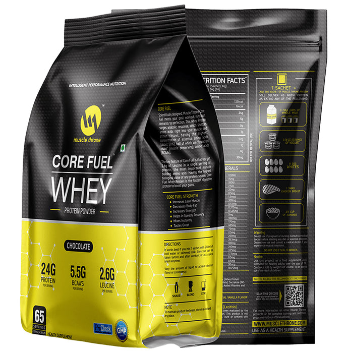 Muscle Throne Corefuel Whey Protein Chocolate Powder - Classic Derma
