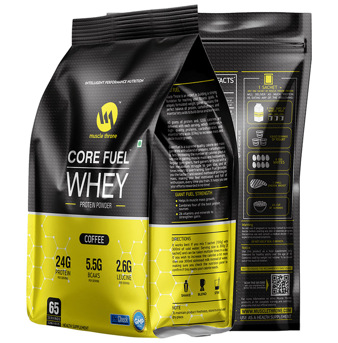 Muscle Throne Corefuel Whey Protein Powder Coffee - Classic Derma