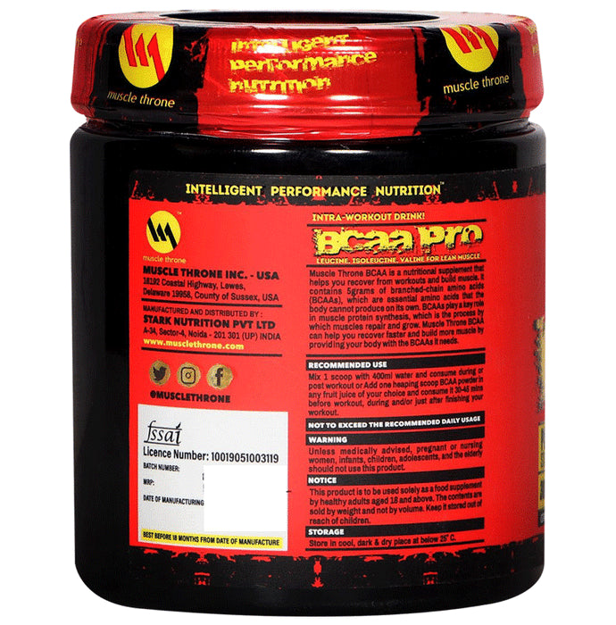 Muscle Throne L-Leucine Pre Workout BCAA Powder Grape Raisin