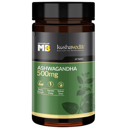 MuscleBlaze Ashwagandha 500mg Tablet | For Stress Relief, Energy & Strength - Classic Derma