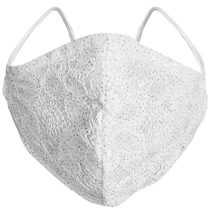 Uday Fashion 2 Ply Reusable Washable Cotton Face Mask for Women White - Classic Derma