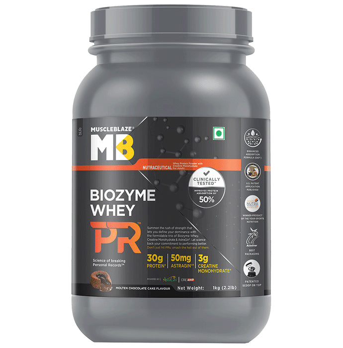 Muscleblaze Biozyme Whey PR Molten Chocolate Cake - Classic Derma