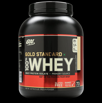 Optimum Nutrition (ON) Gold Standard 100% Whey Protein | For Muscle Recovery | No Added Sugar | Flavour Powder French Vanilla Creme - Classic Derma