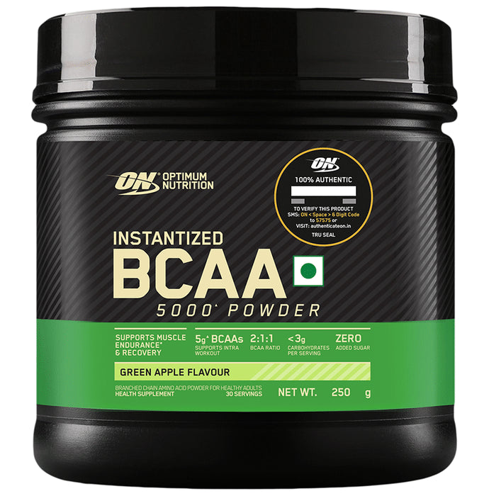 Optimum Nutrition (ON) Instantized BCAA 5000 Powder Green Apple - Classic Derma