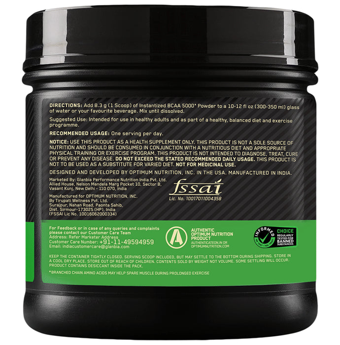 Optimum Nutrition (ON) Instantized BCAA 5000 Powder Green Apple