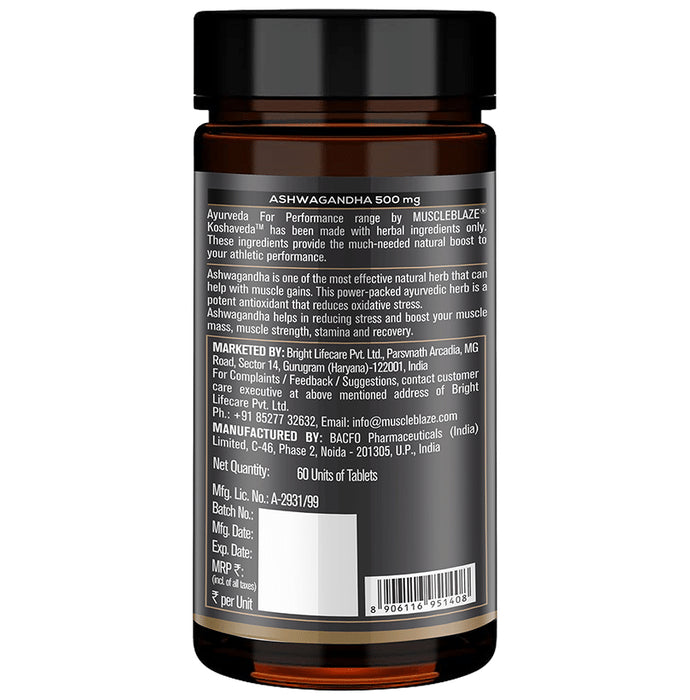 Muscleblaze Combo Pack of Koshaveda Ashwagandha Tablets 500mg (60) & Shilajit Pro Resin (20gm)