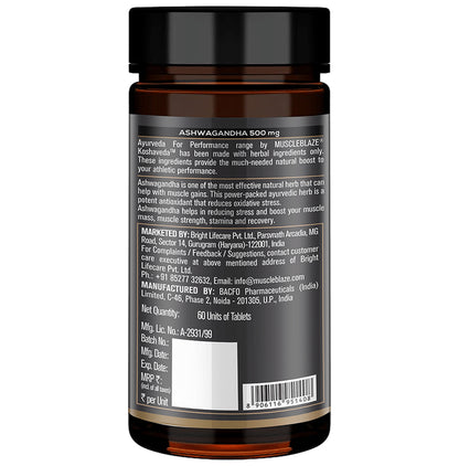 Muscleblaze Combo Pack of Koshaveda Ashwagandha Tablets 500mg (60) & Shilajit Pro Resin (20gm)