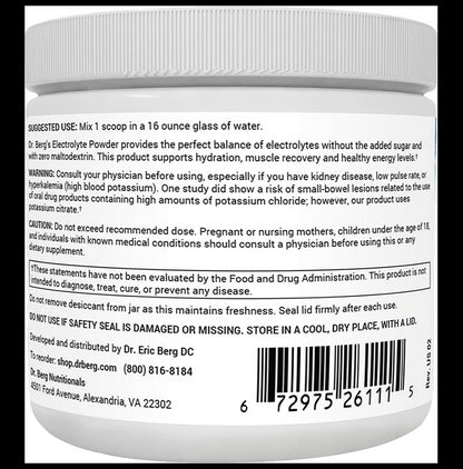 Dr. Berg Nutritionals Electrolyte Powder Raspberry Lemon